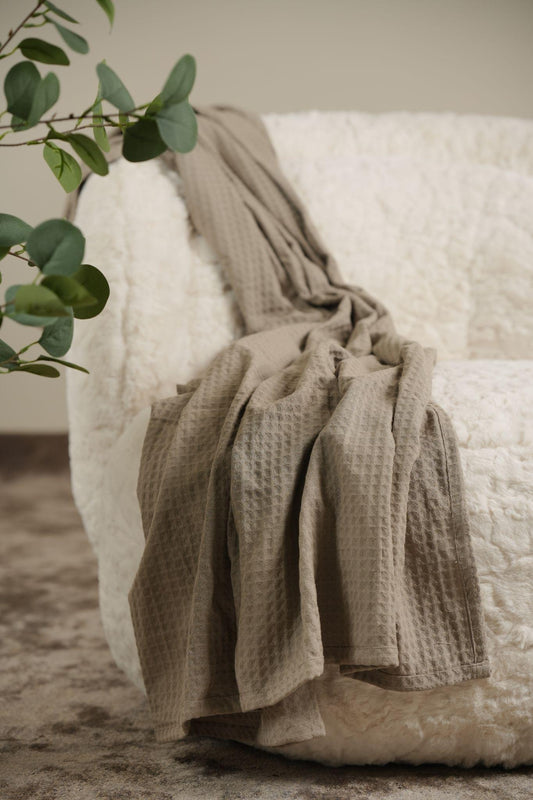 Bed throw Deep grey waffle