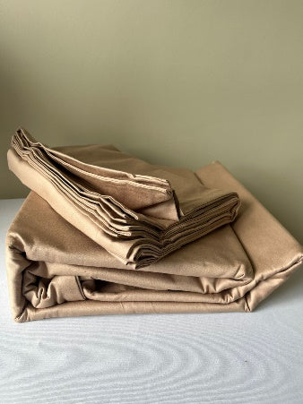 Bedsheet King Size Mushroom Beige 400tc + 4 Pillow covers