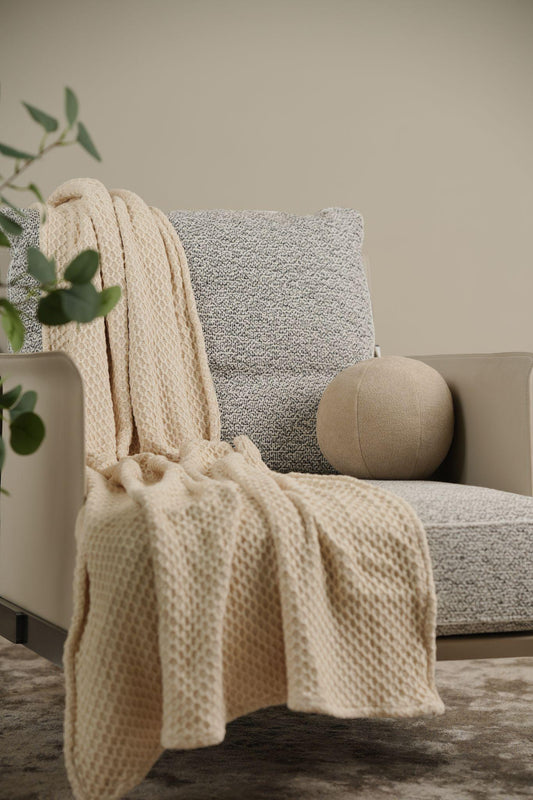 Cotton beige throw