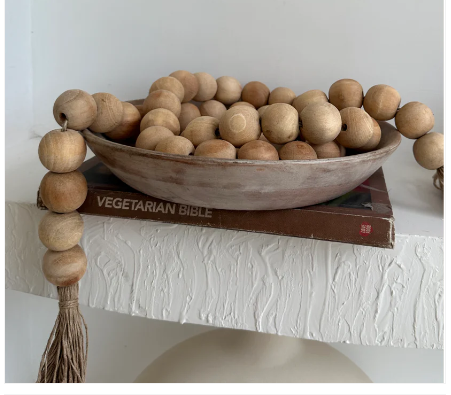Farm House wooden beeds jute tassle