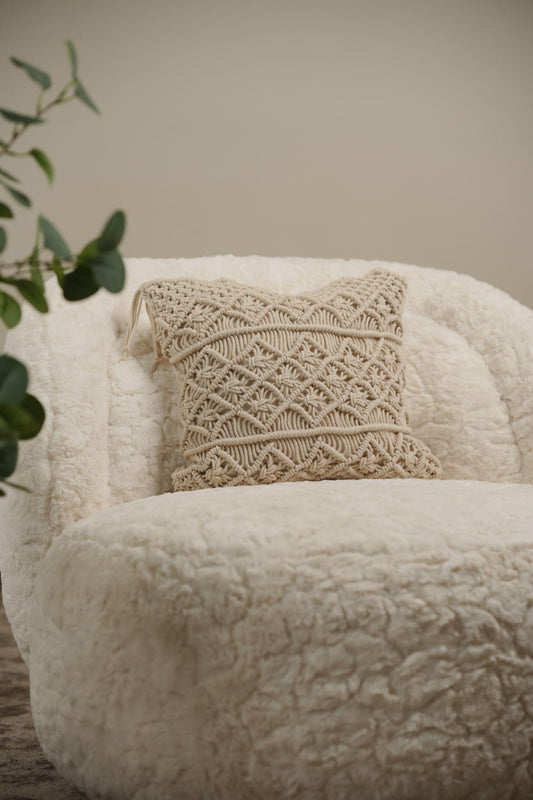 Ivory Macrame cushion