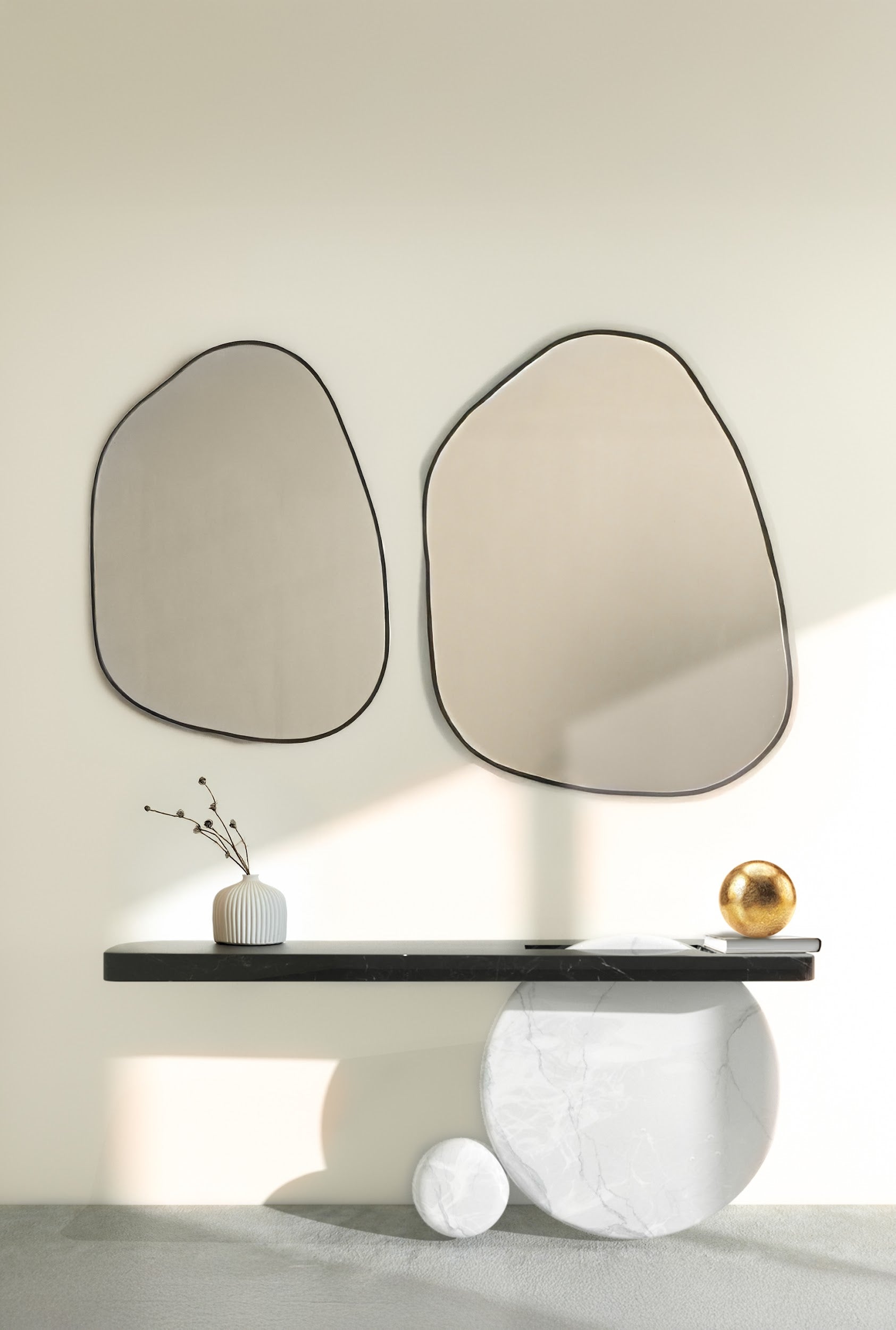 Organ Mirror set of 2 with black frame