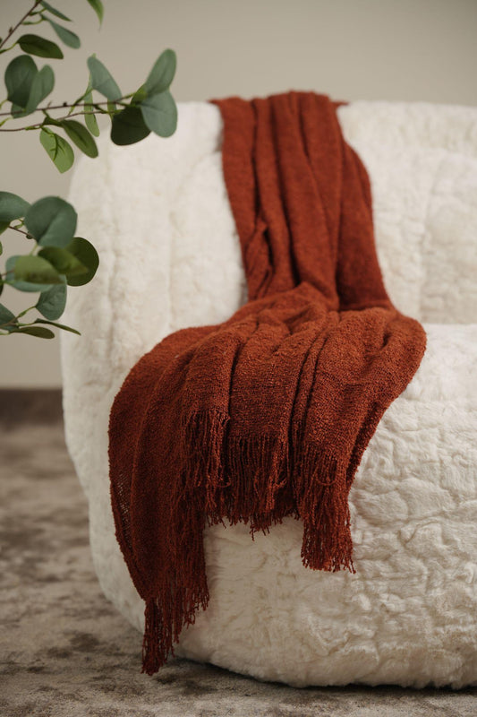 Sofa throw Cinnamon boucle