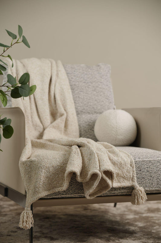 sofa Throw Off white Textured