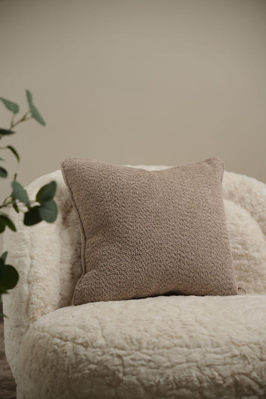 Teddy light grey cushion